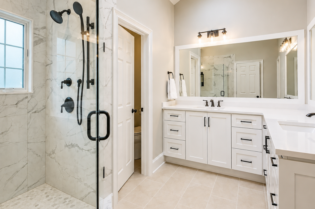 Bathroom remodeling project completed by Frankland Builders in West Chester, Pennsylvania